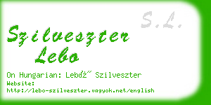 szilveszter lebo business card